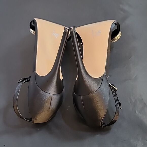 STEVE MADDEN SATIN OPEN TOE STILETTOS ADJUSTABLE BUCKLE ANKLE STRAP SANDAL R3 - Picture 14 of 16